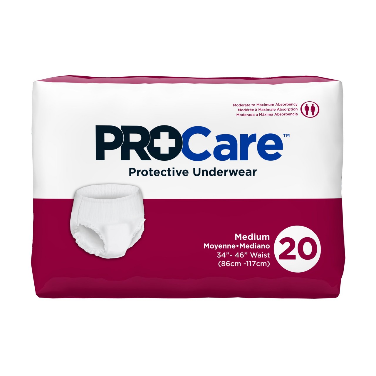 ProCare Disposable Underwear Pull On with Tear Away Seams Medium