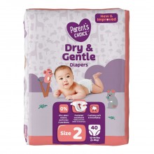 Parent's Choice Dry & Gentle Diapers-SIZE 2 40 COUNT