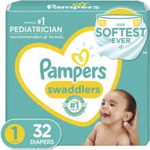 PAMPERS SWADDLERS DIAPER SIZE 1 (32 COUNT)