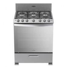 WHIRLPOOL 6 BURNER GAS STOVE SILVER WITH HEAVY GRILL - LWFR3400D