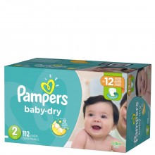 Pampers Baby Dry Extra Protection Diapers, Size 2, 112 Count