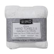 Member's Selection Hand and Facial Towels in White Color 4 Units
