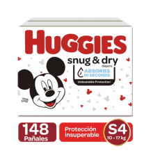 Huggies Snug & Dry Diapers Size 4 / 148 pack