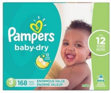 Pampers Baby Dry Diapers S3 168 ct