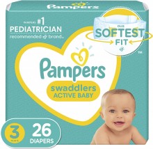 PAMPERS SWADDLERS DIAPER STAGE 3 (26 COUNT)