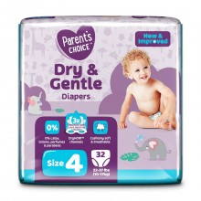 Parent's Choice Dry & Gentle Diapers Size 4 - Jumbo 32 Count