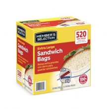 Member's Selection Extra Large Sandwich Bags 520 Bags