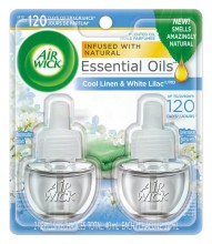 AIR WICK ESSENTIAL OILS, COOL LINEN & WHITE LILAC
