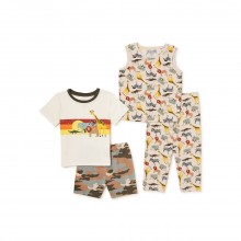 Wonder Nation Toddler Boys Tank, T-Shirt, Short, and Pant Pajama Set, 4-Piece-4T