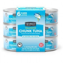 Member's Selection Yellow Fin Tuna Chunks in Water 170 g/ 6 oz 6 Pack